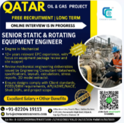 SENIOR STATIC & ROTATING EQUIPMENT ENGINEER