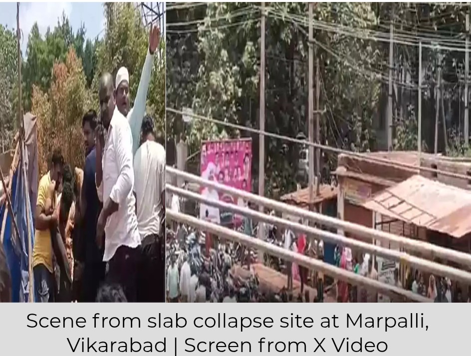 Several Injured In Hotel Slab Collapse At Marpalli