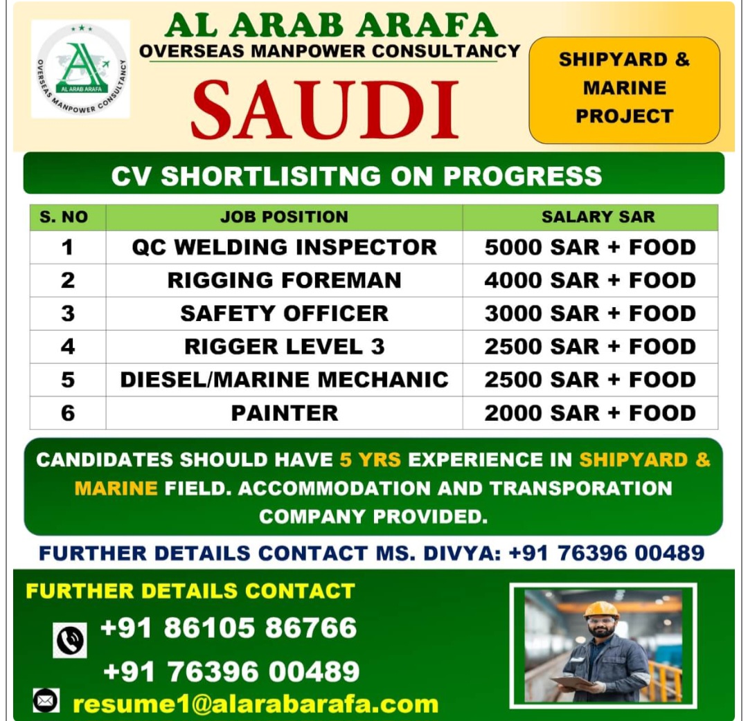 SHIPYARD AND MARINE PROJECT HIRING