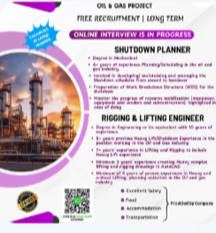 SHUTDOWN PLANNER / RIGGING & LIFTING ENGINEER