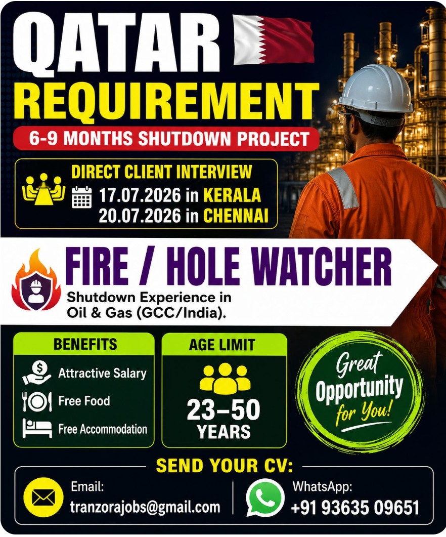 SHUTDOWN PROJECT RECRUITMENT FOR QATAR