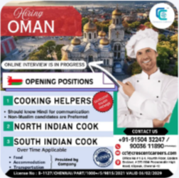 SOUTH / NORTH INDIAN COOK / COOKING HELPERS