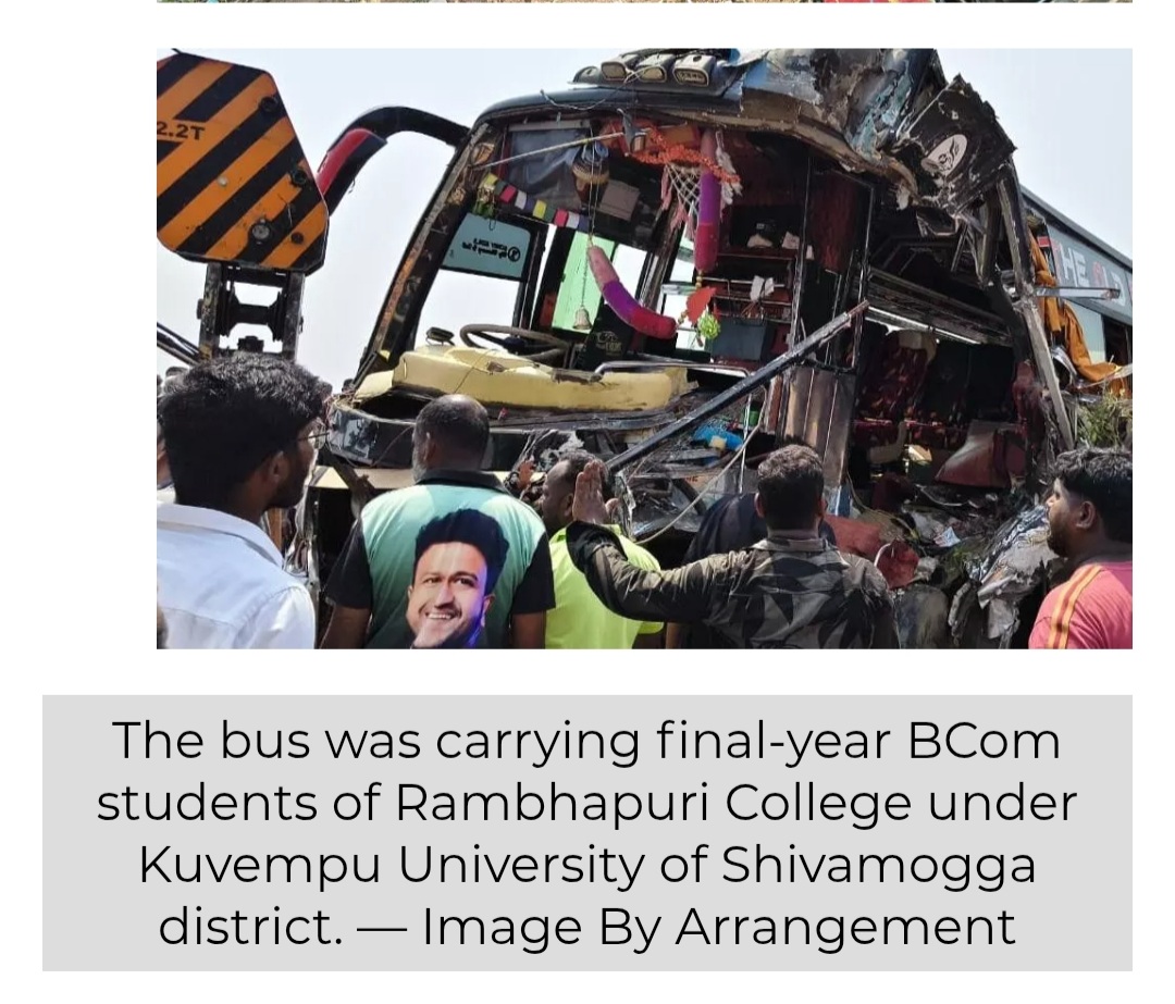 Speeding Bus Rams Parked Tanker, Lorry, 3 Die Near Kundapur
