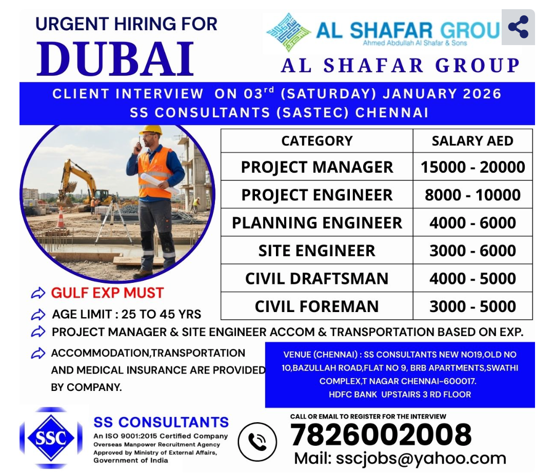 Steel Rebar Cutting & Bending Machine Operator Jobs in Dubai - Salary 1300-1500 AED - Company Provides Accommodation and Transport
