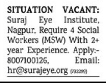 SURAJ EYE INSTITUTE IS RECRUITING