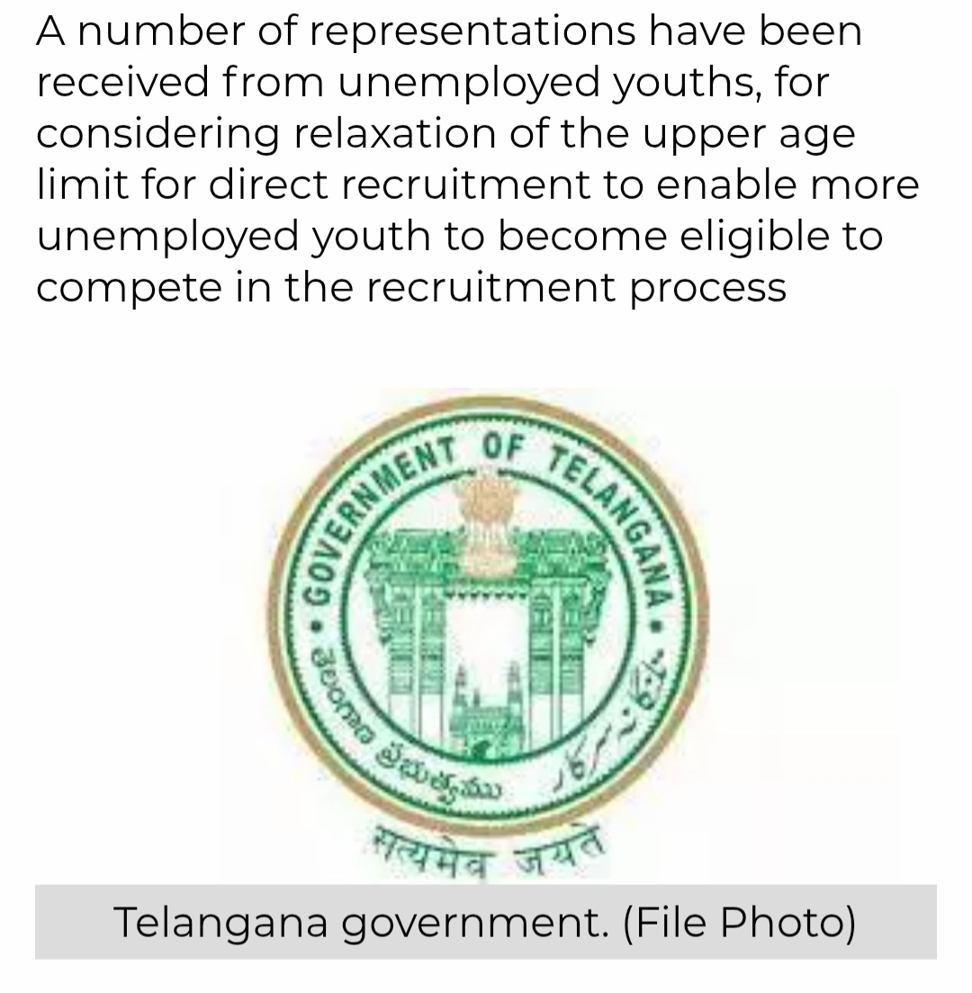 Telangana Govt. Raises Upper Age Limit to 44 for Direct Recruitment