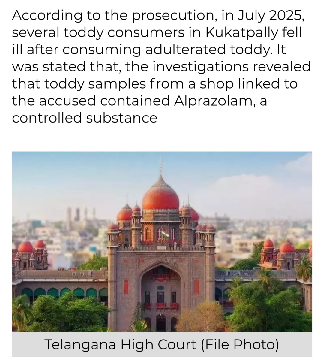 Telangana HC Grants Bail in Hyderabad Toddy Adulteration Case