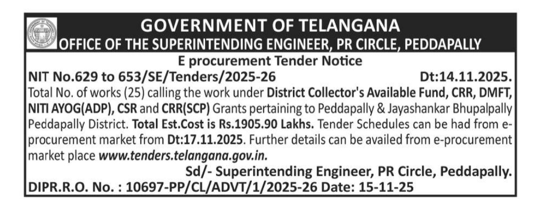 TENDER NOTICE