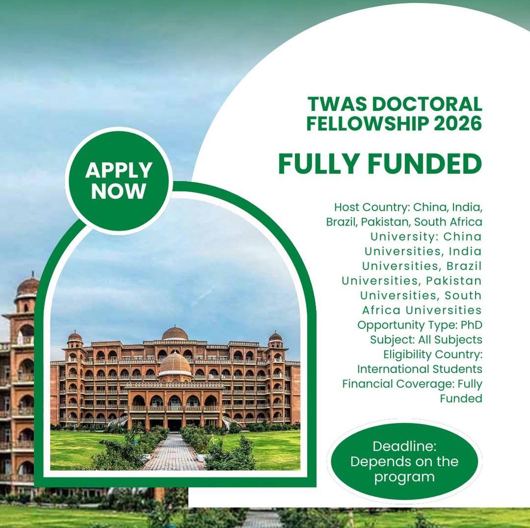 TWAS DOCTORAL FELLOWSHIP 2026.