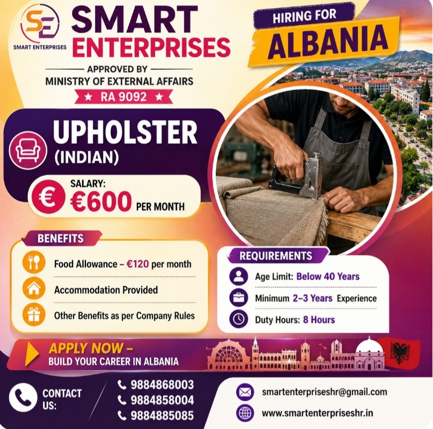 Upholster recruitment for ALBANIA