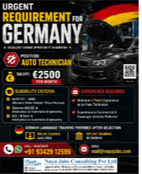 URGENT HIRING – AUTO ELECTRICIAN GERMANY