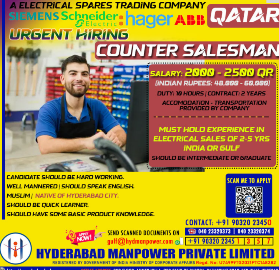 Urgent Hiring for A Leading Electrical Spares Trading Company - QATAR