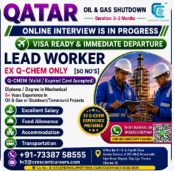 Urgent Hiring for Qatar – Oil & Gas Shutdown Project