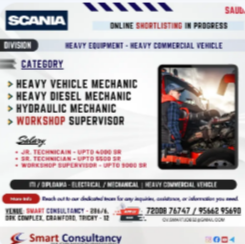 URGENT JOB OPENING – SAUDI ARABIA 🇸🇦 Scania Company | Heavy Equipment Division
