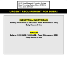 URGENT REQUIREMENT FOR DUBAI