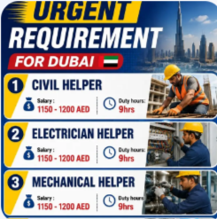 URGENT REQUIREMENT FOR DUBAI