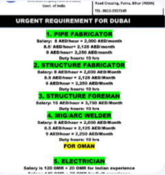 URGENT REQUIREMENT FOR DUBAI/OMAN