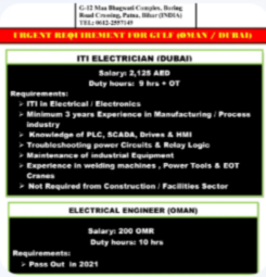 URGENT REQUIREMENT FOR GULF ( DUBAI / OMAN)