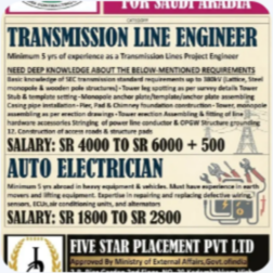 URGENT REQUIREMENT FOR SAUDI ARABIA