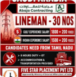 URGENT REQUIREMENT FOR SAUDI ARABIA