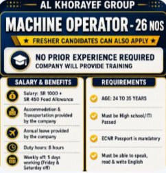 URGENT REQUIREMENT FOR SAUDI ARABIA