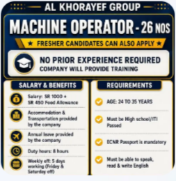 URGENT REQUIREMENT FOR SAUDI ARABIA