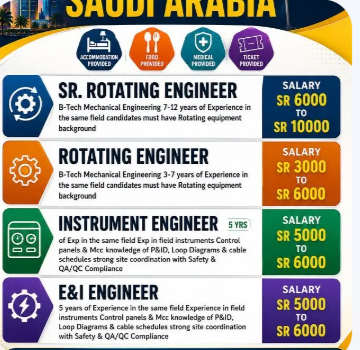 URGENT REQUIREMENT FOR SAUDI ARABIA