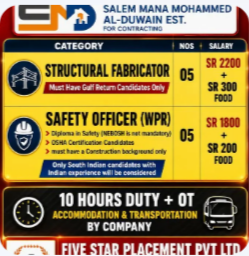 URGENT REQUIREMENT FOR SAUDI ARABIA