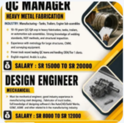 URGENT REQUIREMENT FOR SAUDI ARABIA
