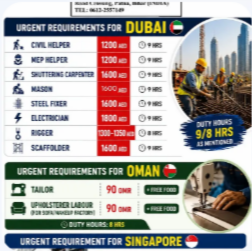 URGENT REQUIREMENT FOR SINGAPORE