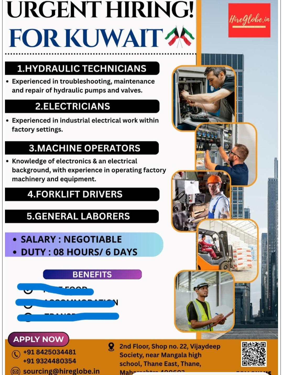 URGENTLY HIRING FOR KUWAIT CO.