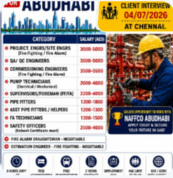 Urgently Required For Leading Company – Abudhabi.