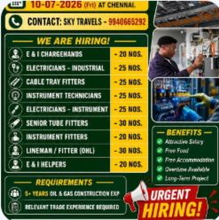 Urgently Required For Leading Company – Abudhabi.