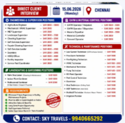 Urgently Required For Leading Company – Saudi Arabia.