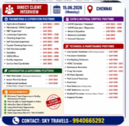 Urgently Required For Leading Company – Saudi Arabia.