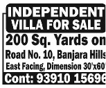 VILLA FOR SALE IN BANJARAHILLS