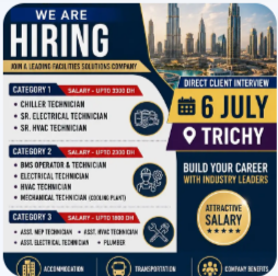 WE ARE HIRING FOR AL -GHURAIR – DUBAI, DIRECT CLIENT INTERVIEW ON 6TH JULY AT TRICHY