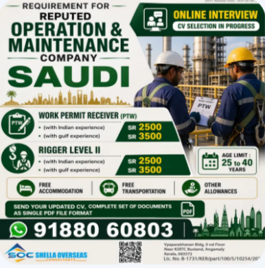 Work Permit Receiver (PTW), Rigger Level II Saudi