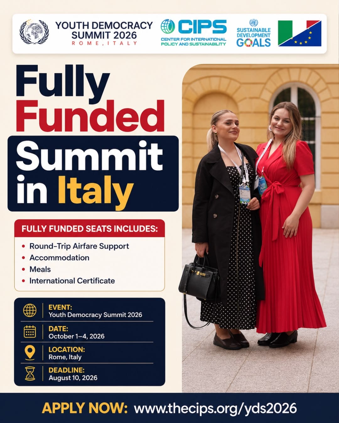 Youth Democracy Summit 2026 in Italy (YDS Rome)