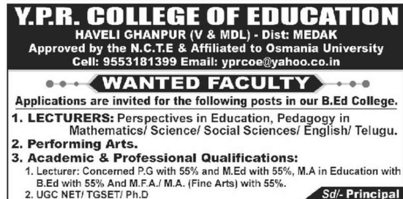 YPR COLLEGE OF EDUCATION