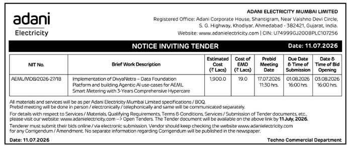 Adani Electricity Smart Metering AI Tender