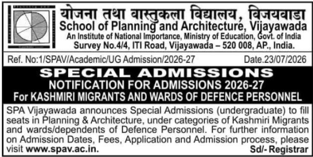 Admission Notice: Special Undergraduate Admission Drive