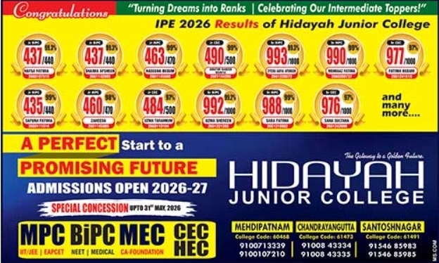 Admissions Open 2026-27: Hidayah Junior College