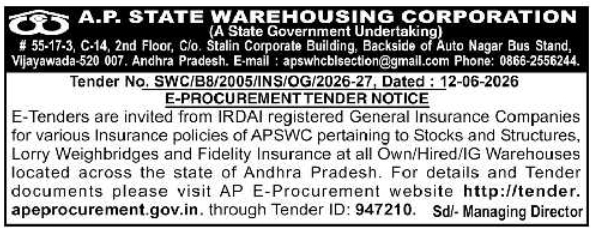 APSWC: Warehouse Insurance Policies Tender