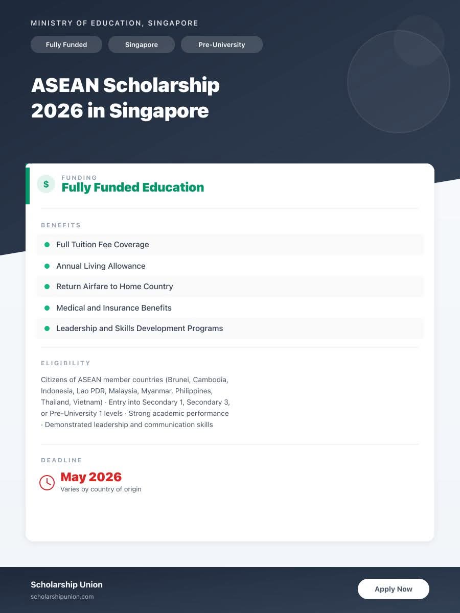 ASEAN Scholarship 2026 in Singapore