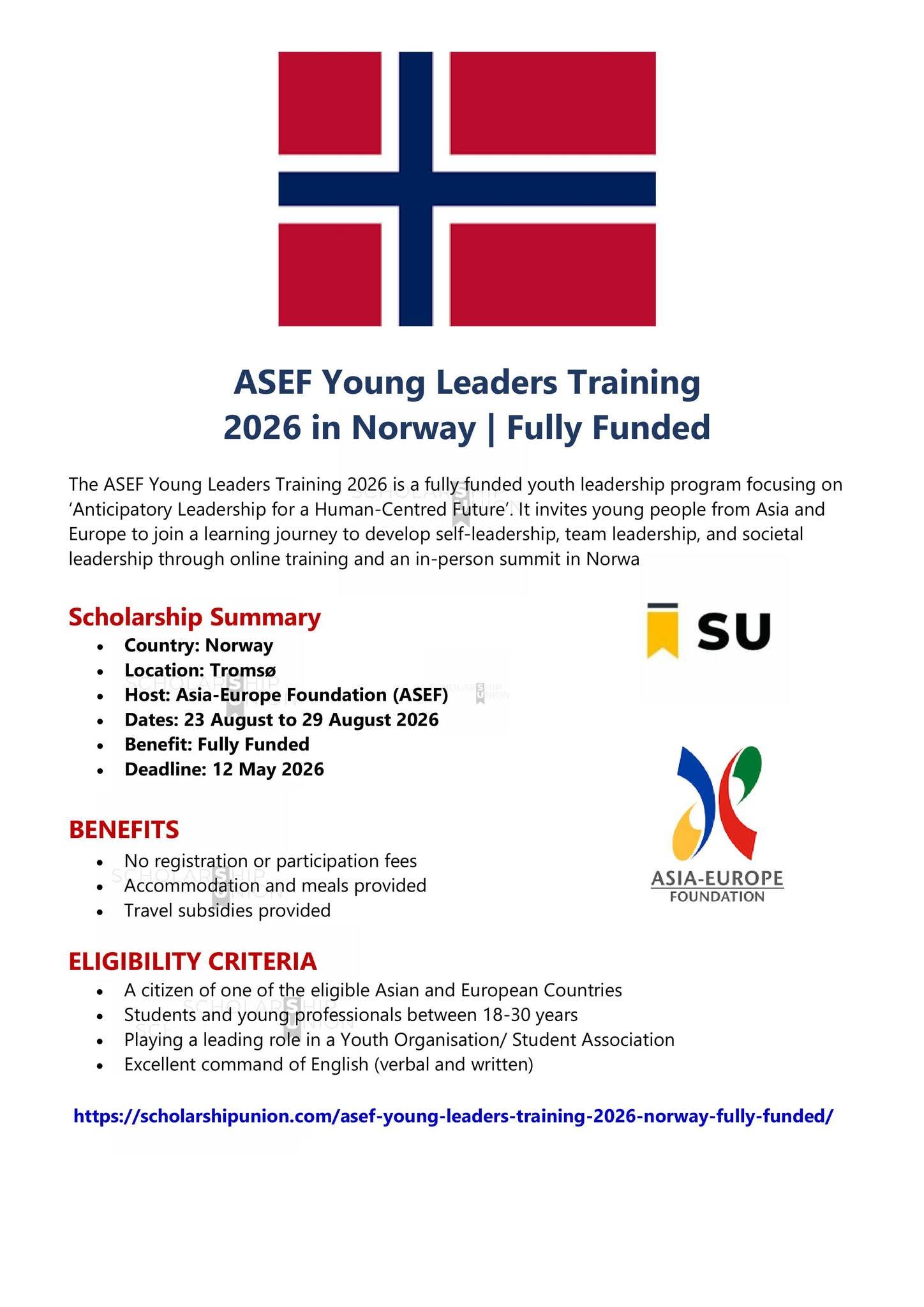 ASEF Young Leaders Training 2026 in Norway