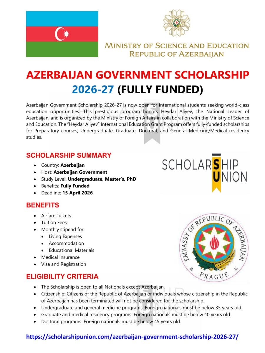 Azerbaijan Government Scholarship 2026-27