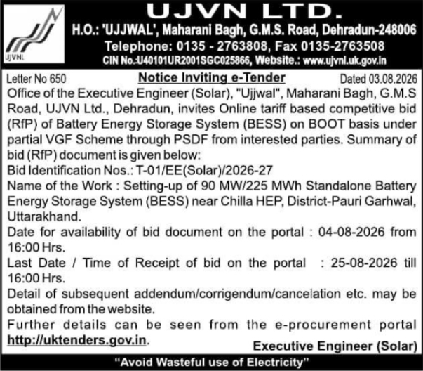 Battery Energy Storage System Development e-Tender Request for Proposal