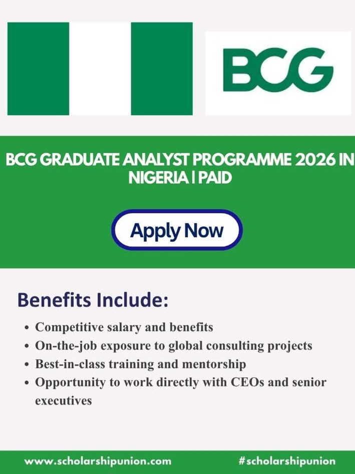 BCG Graduate Analyst Programme 2026 in Nigeria