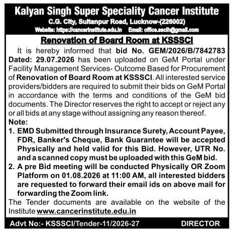 Board Room Renovation GeM Tender by KSSSCI